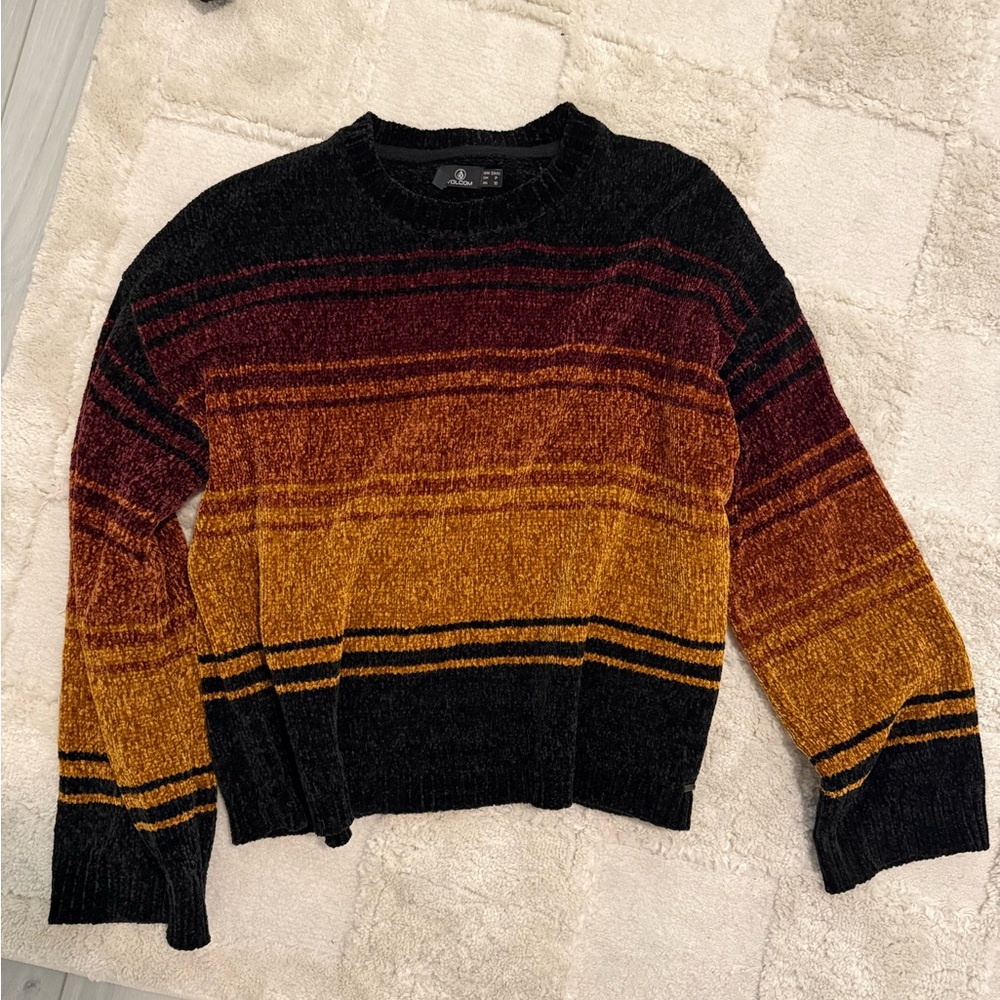 Volcom Black and Red Striped Sweater